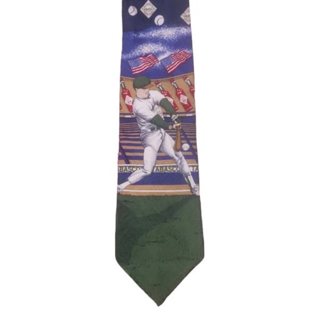 Tabasco Sauce Baseball Tie Necktie 100% Silk